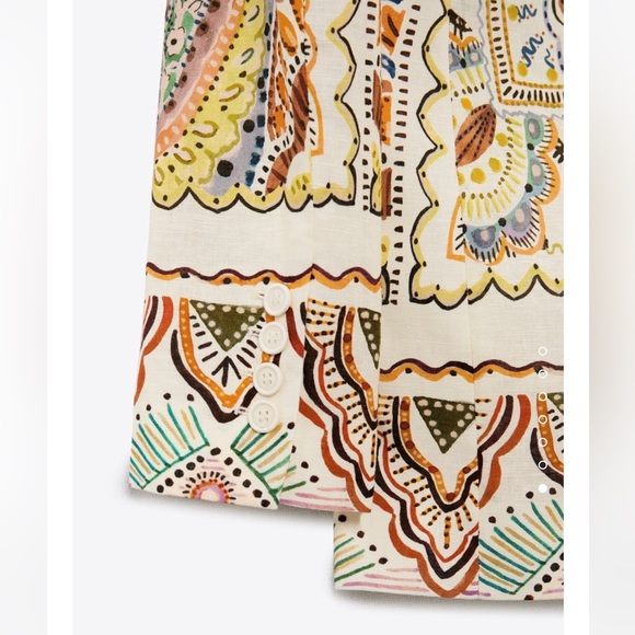 ZARA LINEN BLEND PRINTED SUIT size XL - Picture 6 of 14